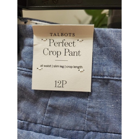 Talbots Womens Blue 100% Cotton Pockets Flat Front Straight Leg Pants Size 12P - Picture 8 of 15